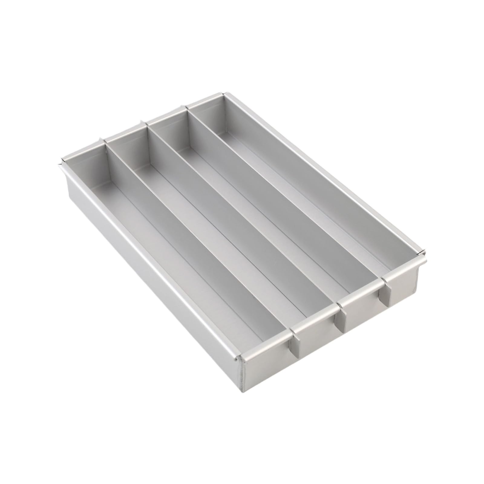 LUCKGONI Aluminum Battenberg Cake Pan With 3 Dividers Detachable Nonstick Cake Tray For Evenly Sections And Easy Releases