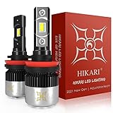 HIKARI H11/H8/H9 LED Bulbs,12000LM, High Lumens LED Kit,Japan CSP LED Tech,30W Thunder CSP LED Equivalent to 80W Ordinary LED,CANBUS Ready,Halogen Upgrade Replacement,6000K White,H16 Foglight