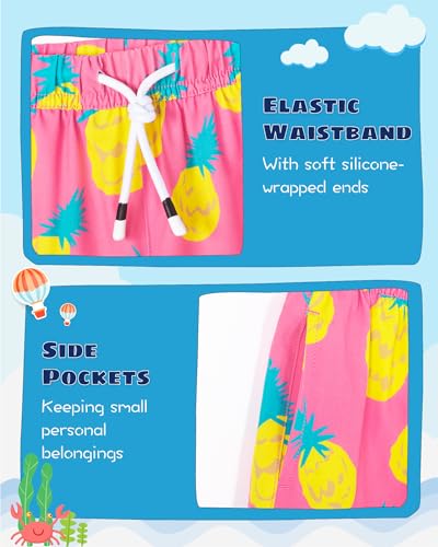 Image of SURF CUZ Boys Swim Trunks with Boxer Brief Liner Toddler Boy Stretch Swimsuit Shorts Quick Dry Swimming Trunks Bathing Suit