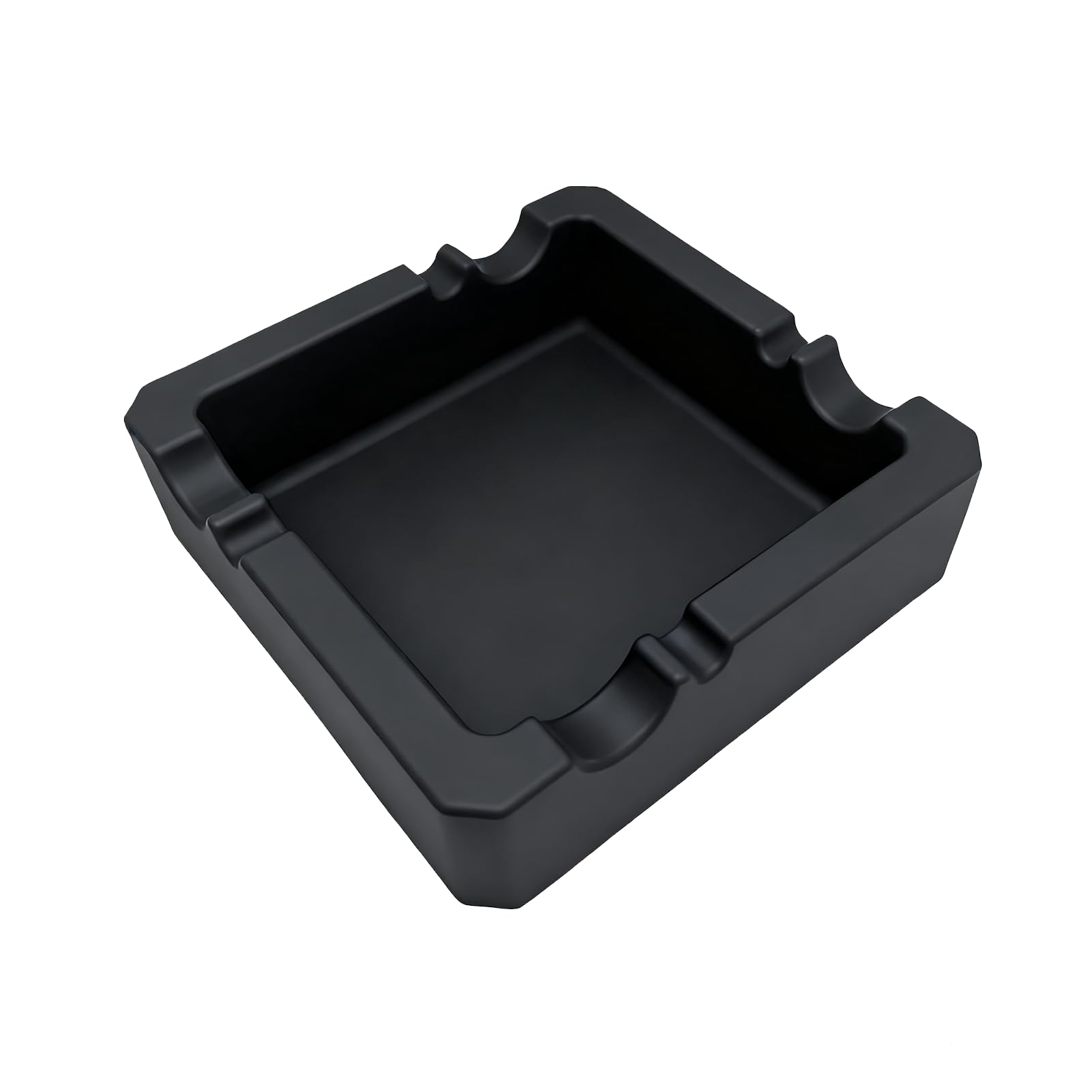 SOQKEEN Large Silicone Cigar Ashtray with 8 Holders, Durable Outdoor & Indoor Ash Tray for Patio, Garden & Home, Easy Clean, Matte Black