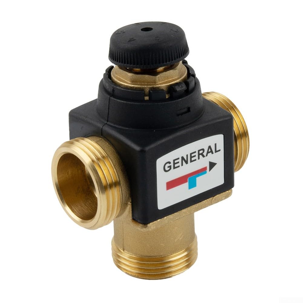 Valvola miscelatore termostatica, 3 vie 35-60C filettatura maschio DN20 DN25 per sistema di controllo della temperatura dell'acqua (DN25)