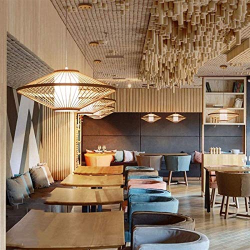 Plafonnier en osier QHQQXN pour une ambiance salon de thé - 2
