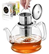 Teiera In Vetro Borosilicato Da 1,94L: Con Infusore Rimovibile, Adatta A Piano Cottura E Microonde, Lavabile In Lavastoviglie