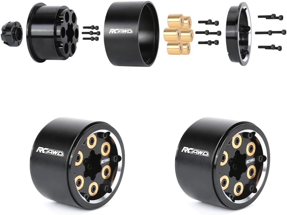 RCAWD 2PCS Cyberwheelz 2.2 Beadlock Wheel Rim Detachable Counterweights for 1/10 RC Crawler Series Upgrades Parts Silver