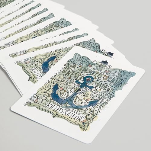 Baraja de Póker Watercolor Anchor 52 Cartas Tamaño Póker miniatura 5