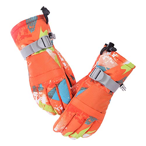 RUNATURE Guantes Impermeables de Invierno para Hombres Mujeres Niños Niñas Chicos Chicas con Bolsillo con Cremallera, Snowboard Ciclismo Nieve Caliente Padres e Hijos Guantes