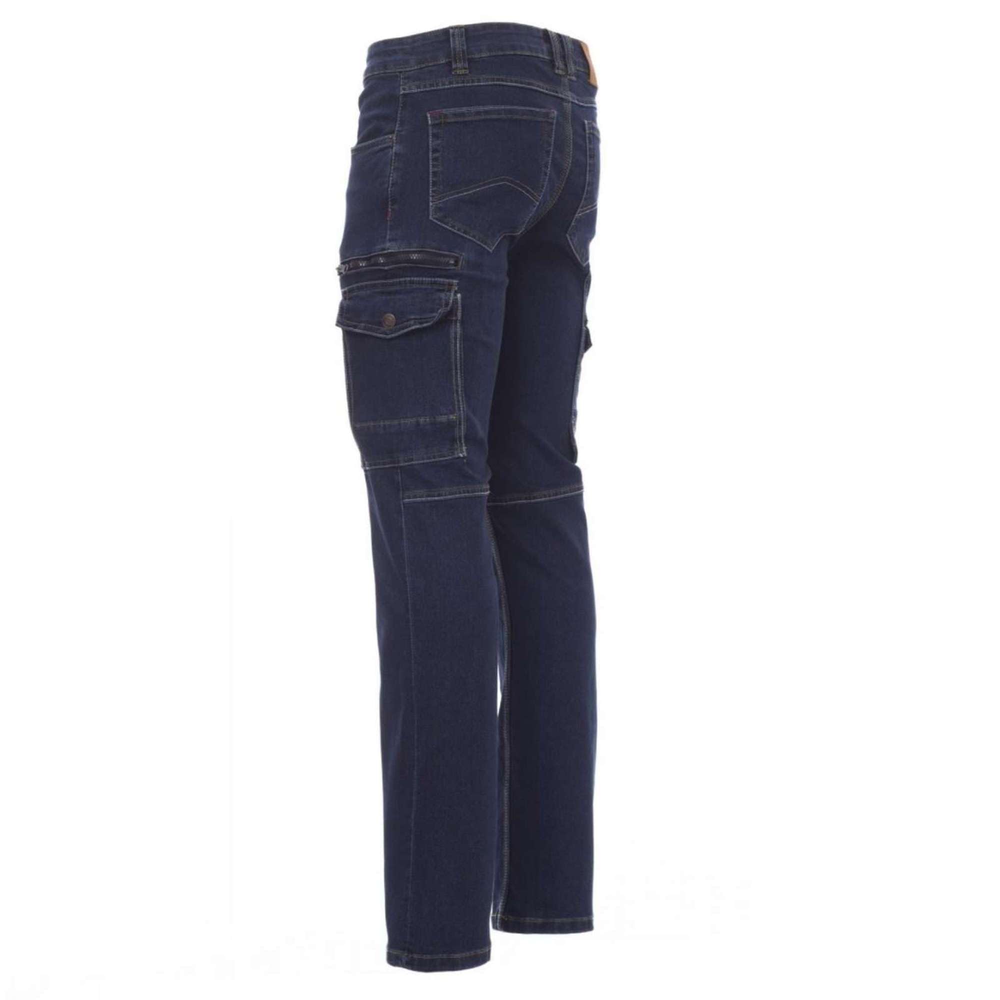 Jeans Arbeitshose Herren Stretch Bundhose Slim Fit Denim Cargohose 8 Taschen Handytasche Zollstocktasche Hammerschlaufe Arbeitskleidung Männer Berufskleidung Handwerk Bau KFZ Werkstatt Garten Freizeit