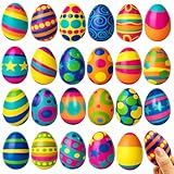 PIONJOY 24 Pack Easter Eggs Slow Rising Squishy Toys, Colorful Squishy Easter Egg Bulks Stress Relief Fidget for Kids Toddlers Teens Boys Girls Easter Basket Stuffers Hunt Easter Party Favor