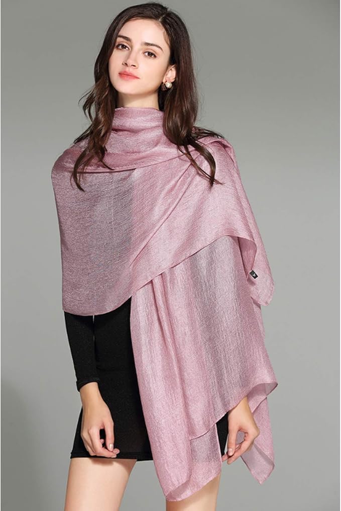 Bettli Womens Extra Large Scarf Shawl Wraps Pashminas Solid Soft Silky for Bridal Evening Wedding Party - Image 4