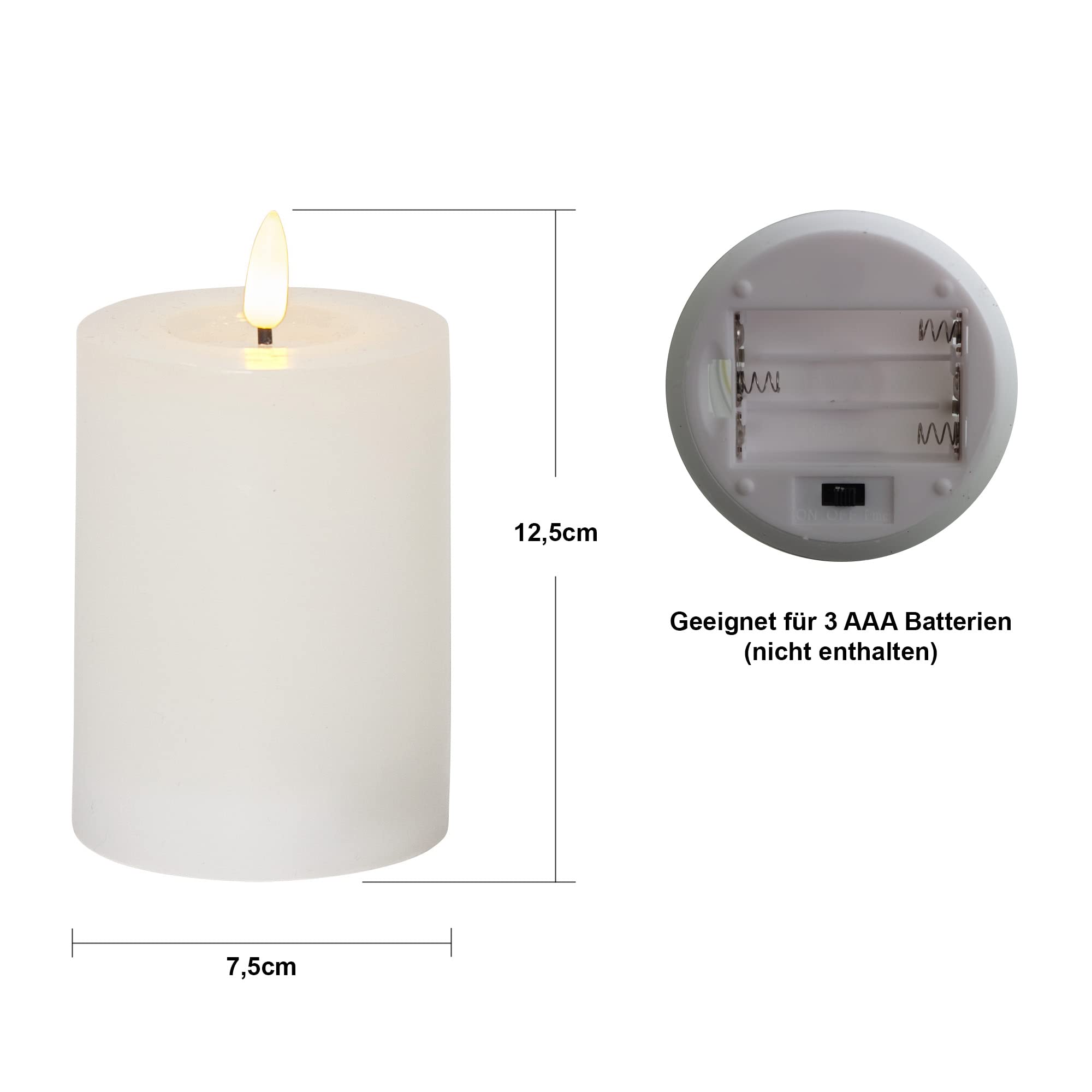 Candela Cera H 12 Cm Fiamma Led 3D Con Sensore Per Telecomando - Foto 12