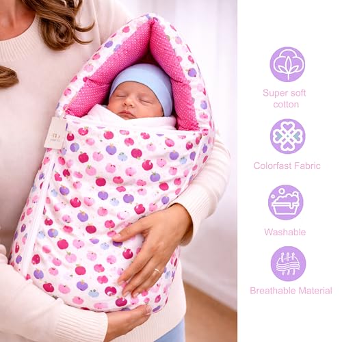 Image of Infantbond 56 In 1 Baby Products All New Born Combo|Gift Set|Essentials|Hospital Kit|Clothes|Infant Essentials|Baby Shower|Complete Daily Items Combo(0-6 Months) (Apple) (Pink For Baby Girl)
