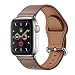 Produktbild Arktis Armband [echtes Leder] kompatibel mit Apple Watch (SE, Series 6, Series 5, Series 4-44 mm) (Series 3, Series 2, Series 1-42 mm) Lederband mit Edelstahlschließe und Adapter - Taupe