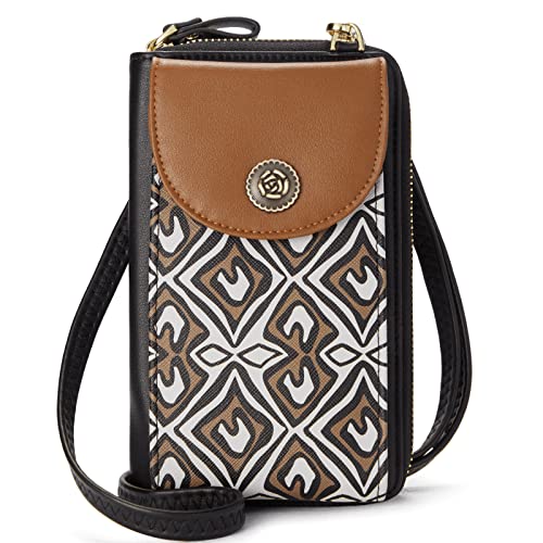 Petit sac à bandoulière en cuir pour femme pour téléphone portable, portefeuille, sac à bandoulière tendance marron Cover