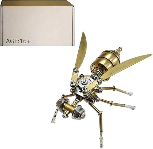 Miniatura 1 de KAROYD Rompecabezas de metal steampunk 3D, modelo mecánico de insectos, rompecabezas de metal, kit de manualidades, gran regalo para adolescentes y