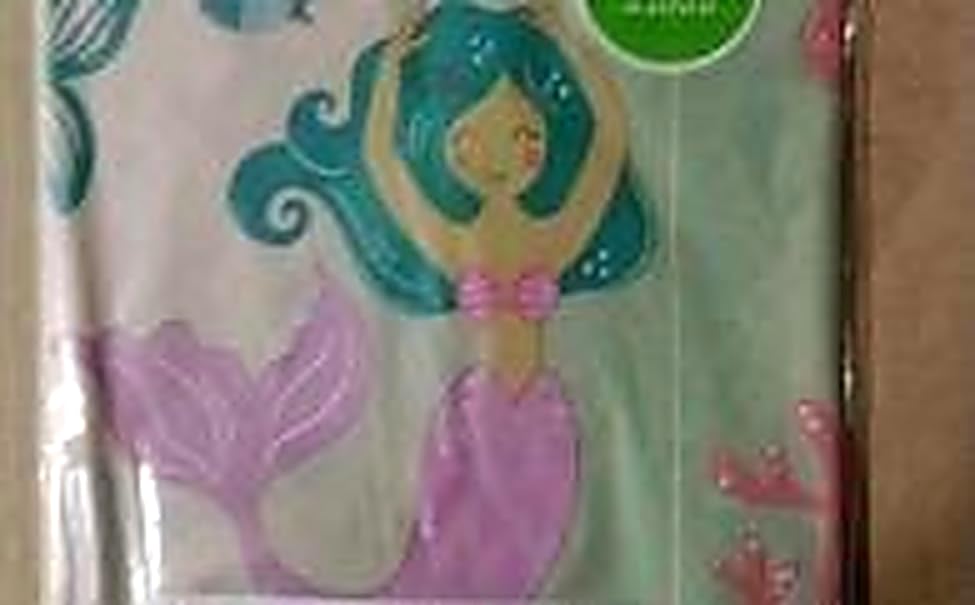 Image of Exquisite Enchanting Mermaid Table Cover 6 Pack 54 in. x 108 in. Rectangle Plastic Tablecloth Disposable Table Covers for Under The Sea Ocean Scales Girls Birthday Party Supplies Decorations