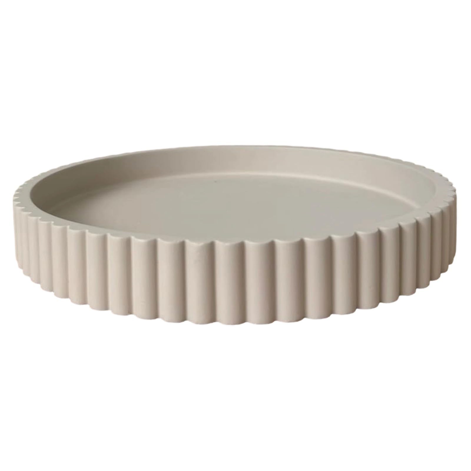 Kalttoy Stylish White Round Resin Decorative Tray for Displaying Fashion Accessories Coffee Table Storage Organiser Round Resin Tray