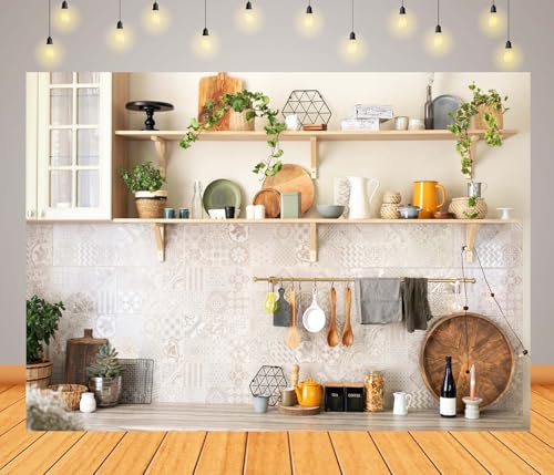 BELECO Fondo de Tela Vintage Cocina 7x5FT miniatura 2
