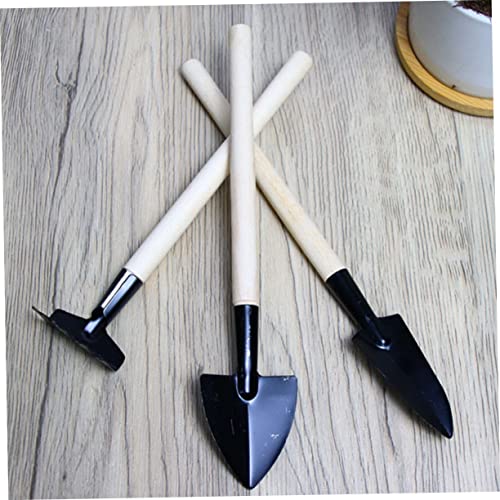 HEMOTON Mini Herramientas Manuales de Jardinería Mango de Madera para Trasplante y Plantación en Hogar, Kit de 3 Piezas para Jardín Infantil y Actividades al Aire Libre - imagen 3