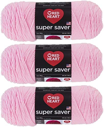 Red Heart Super Saver Yarn (3-Pack) Petal Pink E300-373