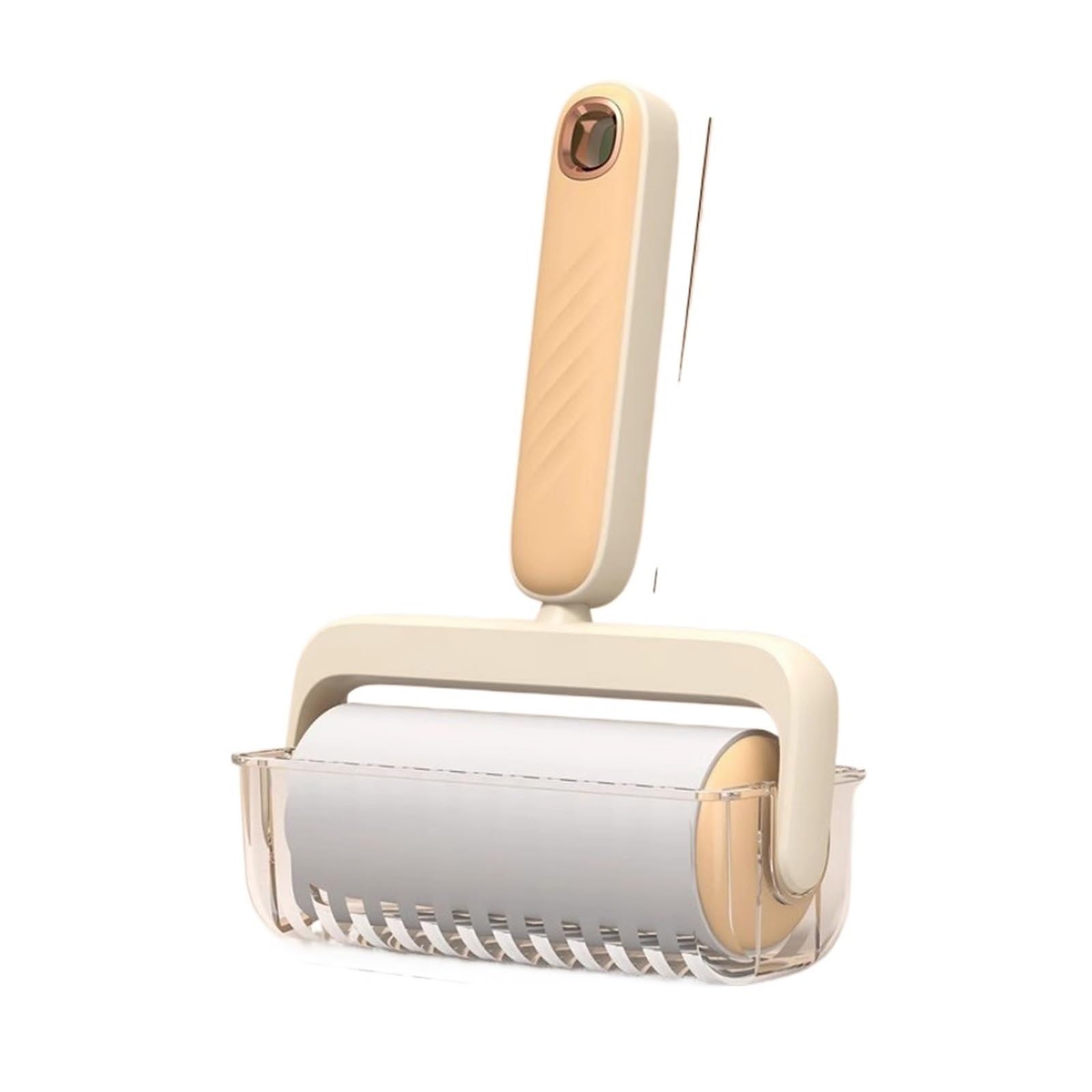 Lint roller Tearable Roll Paper Sticky Roller Brush Plush(Cream white)