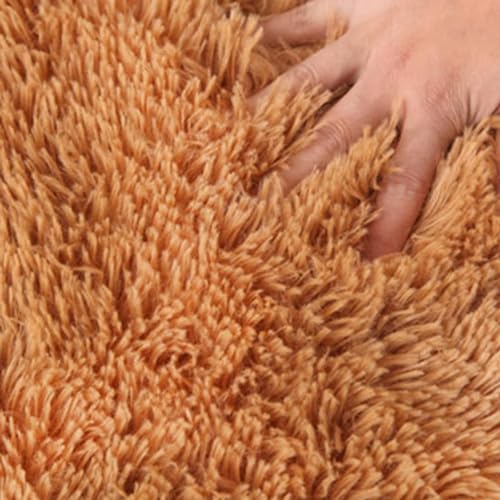 Tapis fourrure synthétique soft moderne 140x160cm marron clair - 3