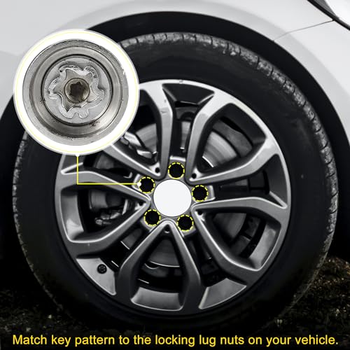 Image of uxcell Vehicle 1 Set 313 Wheel Lock Lug Nut Anti Theft Lug Nut Screw Removal Socket Key for Mercedes Benz Wheel Lock Key with Protector Nut Socket
