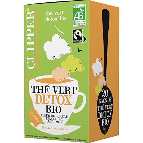 THÉ VERT DÉTOX BIO 40G, CLIPPER, LOT DE 4