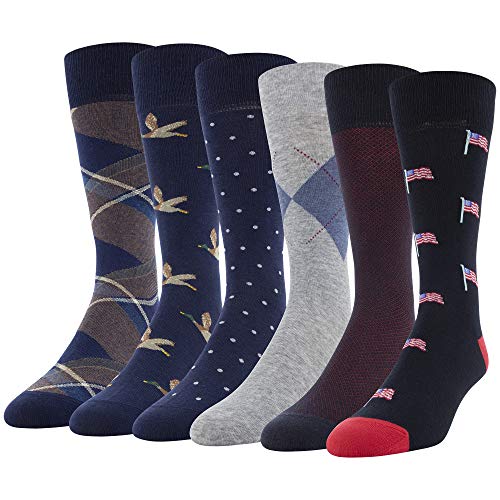 Gildan Men s Fashion Dress Crew Socks, Americana Assorted, Shoe Size: 6-12