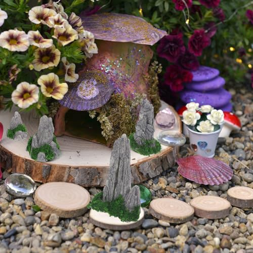 8pcs Zen Garden Decoration Asian Bonsai Mountain Figure Aquarium Mini Mountain Sculpture Miniature Garden Accessories Flower Pot Decoration Tank Decline Rock - Image 4