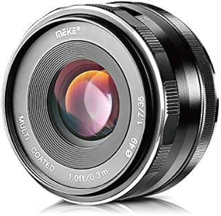 Meike 35mm F1.7 Large Aperture Manual Focus Prime Fixed Lens APS-C Compatible with Sony E-Mount Mirrorless Cameras NEX 3 3N NEX 5R NEX 6 7 A6600 A6400 A5000 A5100 A6000 A6100 A6300 A6500 A3000