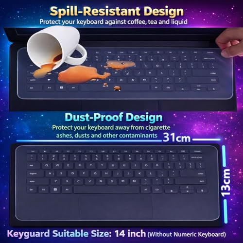 Image of Anjo 5 in 1 Combo Of 14 Inch & 16:9 Display Aspect Ratios Laptop Screen Protector, KeySkin, Body Lamination Trackpad & Lid (Transparent) & Pad