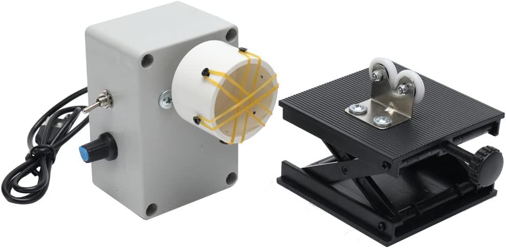 Portable Professional Fishing Rod Building Winding Tool, AC 100-240V Electric-Drive DIY Rod Tool Machine 0-60RPM Adjustable Winding Machine for Epoxy Drying