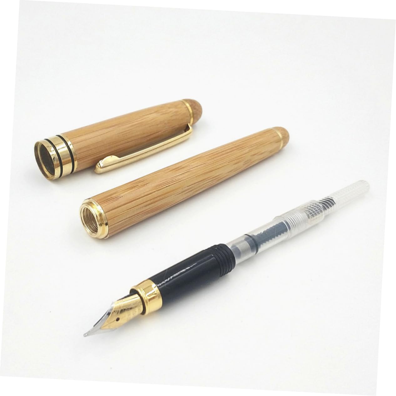 4 Sätze Stift-set Büro Stift Schreibstift Tragbare Signierstifte Etui Füllfederhalter Für Kalligrafie Kalligraphie-übungsstift Tintenstift Reisestift Bambus Brown