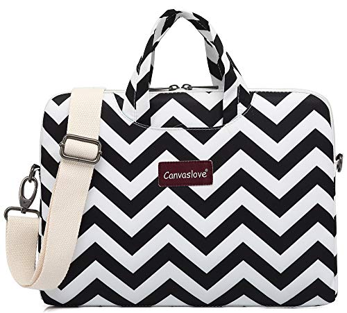 Canvaslove Wave Water Resistant Light Weight Laptop Shoulder Messenger Bag for MacBook Air Pro 13 inch,MacBook 14 inch,Surface Laptop 13.5 inch and 13.3 Inch-14 inch Laptop