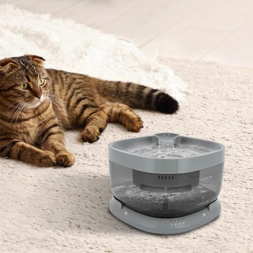 Fuente de agua para gatos con filtro 7L gris claro miniatura 5