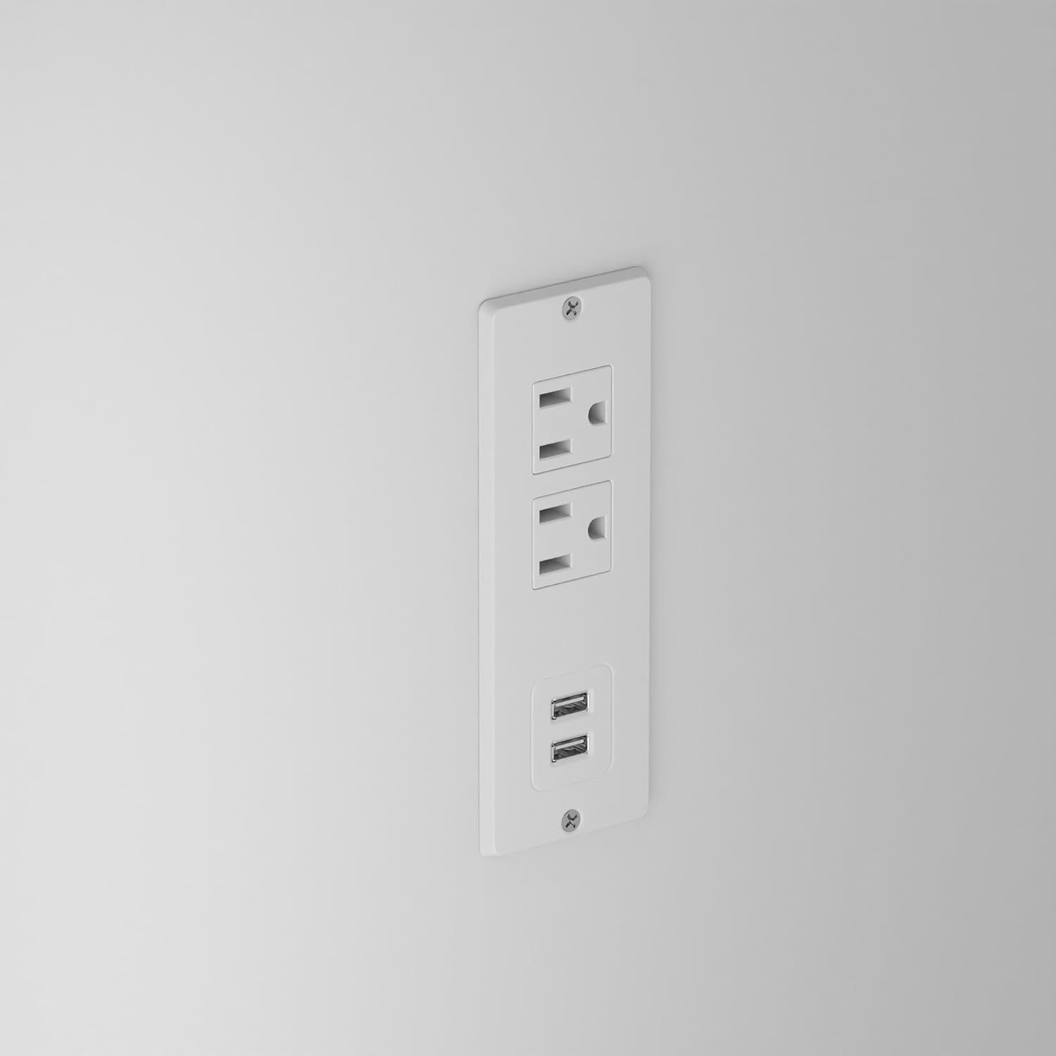 Homsee 61" W Large Kitchen Island with Charging Station, 2 Drawers and Adjustable Shelves, Modern Stationary Kitchen Prep Table Coffee Bar Cabinet for Dining Room, White