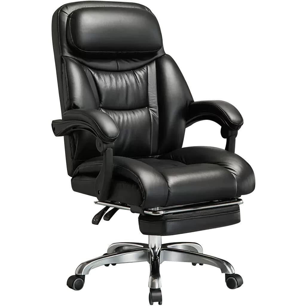 Generico Sedia da Ufficio Robusta - Sedia da scrivania ergonomica direzionale con Elevata capacità di carico per Uso Professionale e Domestico (Nero 107 115 * 51cm)
