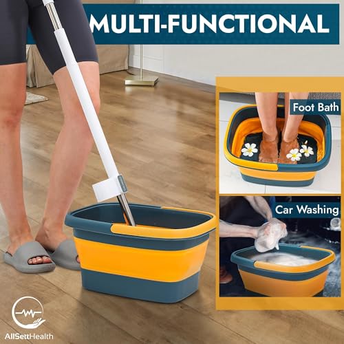Spa de pies plegable con asa portátil azul miniatura 6