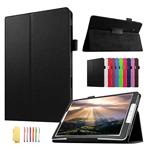 UUcovers Folio Case for Samsung Galaxy Tab E 8.0-Inch SM-T375/T377 & Tab E 32GB SM-T378 Tablet with Pencil Holder Kickstand, Smart PU Leather Stand Slim Fit Full Body Cover [Auto Wake/Sleep], Black