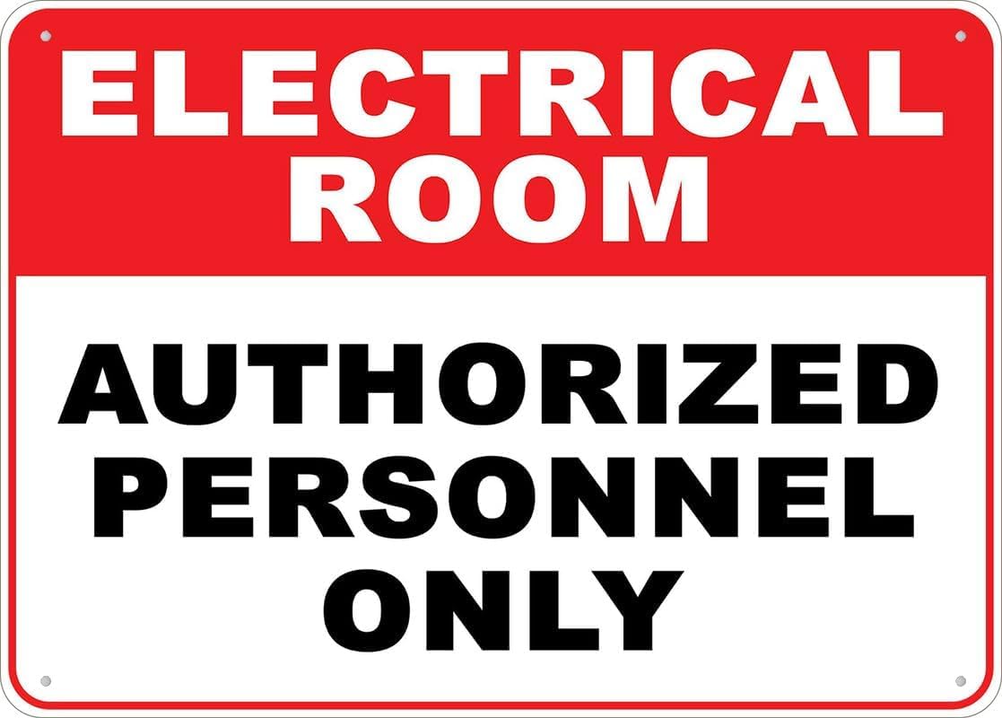 Authorized Personnel Only Rust Free Aluminum Tin Sign - Warning Decor with Pre-Drilled Holes for Indoor-Outdoor Lab, Factory Control Room, Secure Facility - 8x12 Inch​