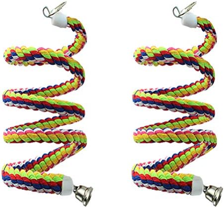 bird rope perches natural cotton - Are These the Best for Your Feathered Friends? 4 2pcs 63in Bird Perch Rope Bungee Parrot Toy - Pure Natural Cage Chewing Toy