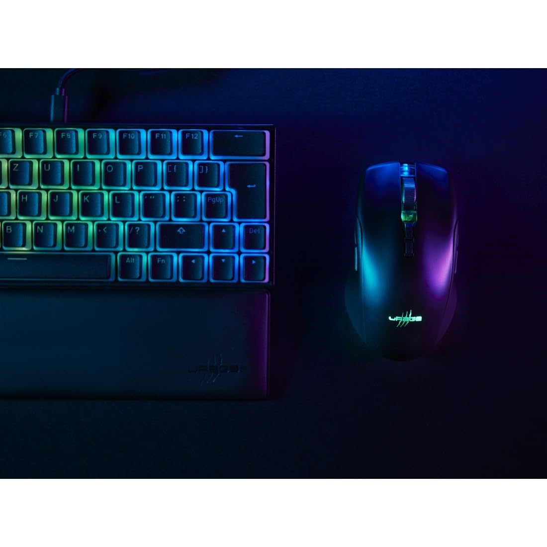 uRage Bezprzewodowa mysz dla graczy Reaper 610 Wireless (9 programowalnych przycisków, mysz do gier 16000 DPI, RGB, kliknięcia do gier TTC-Golden, 48 godzin pracy na baterii, USB-C) czarna