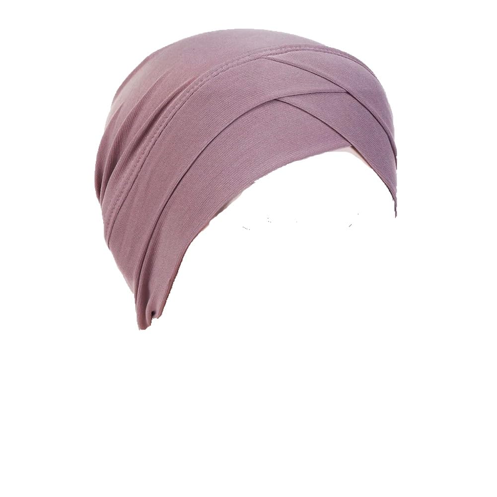Chemo Headwear Beanie Cap Hat Turban Head Scarf or Skull Cap Wig Liner up to 55cm (Lilac)