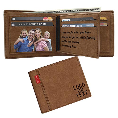 Custom Wallets Personalized Photo Wallet Gifts RFID Blocking for Men Fathers Day