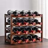 Glsety Estante de madera para 16 botellas de vino, encimera