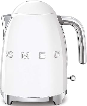 SMEG KLF03 Electric Kettle 1.7L 7 Cup, Retro Hot Water Boiler for Tea & Coffee, Fast Boiling, Auto Shut-Off, Soft Open Lid, 360 Swivel Base Countertop Kettle White