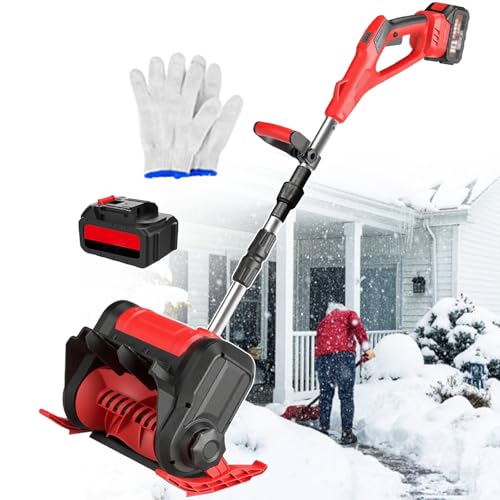 pealiritansemen Quitanieves Inalámbrico, Quitanieves Eléctrico A Batería De 21 V, Dirección Ajustable De 45°, Ancho De Limpieza De 30 cm, Quitanieves Plegable para Patios Y Aceras Red-1battery