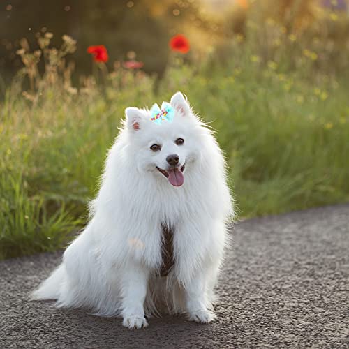 Waydress 40 Pieces Small Dog Bows Dog Hair Accessories with Rubber Bands Dog Topknot Bows Mixed Colors Pet Hair… - Image 7
