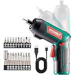 HYCHIKA Electric Screwdriver, 6N.m and 2000mAh 3.6V Cordless Screwdriver with 20 Accessories, Work Light, Charging Cable and Magnetic Chuck
