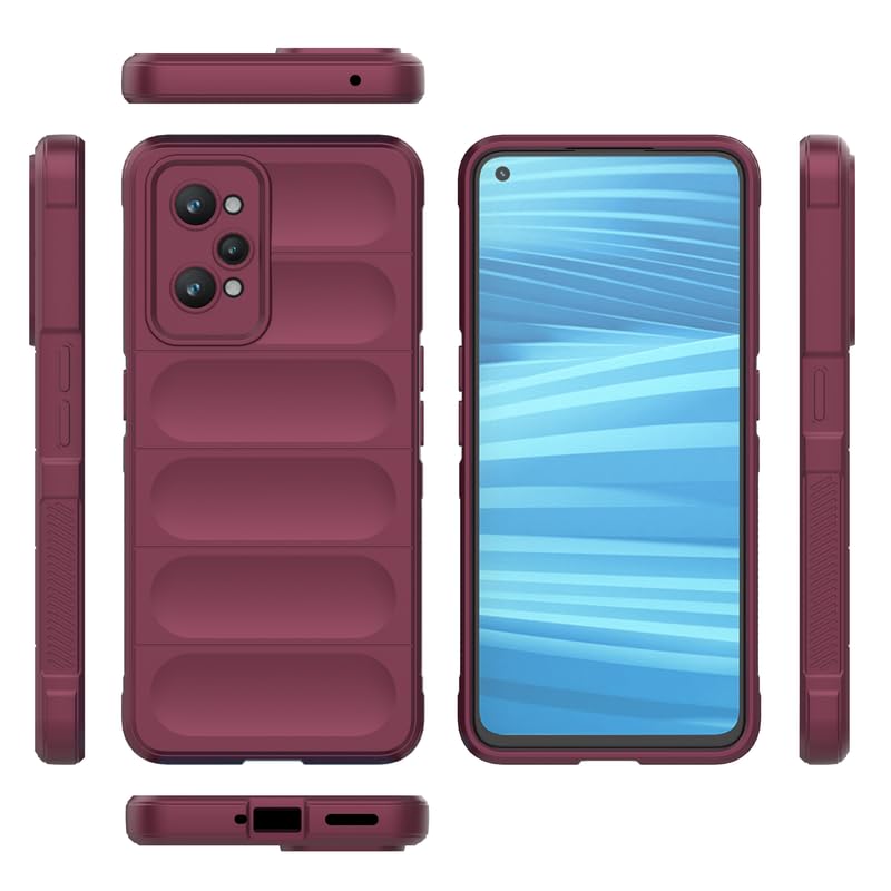 Image of Coko Back Case Cover for Realme GT Neo 2 5G, Compatible for Realme GT Neo 2 5G Back Case Cover, Matte Case with Inner Lining, Liquid Silicon Magic Case with Side Grip Camera Protection (TPU, Plum)